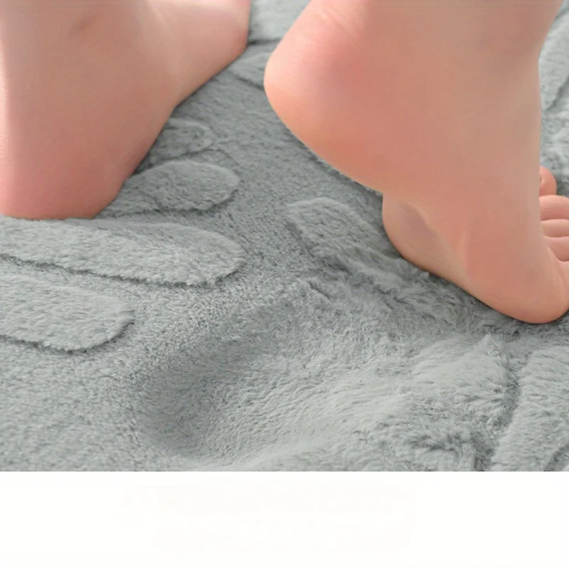 Memory Foam Bath Mat, Absorbent Non-Slip Bathroom Rug, Soft Polyester Imitation Rabbit , Machine Washable