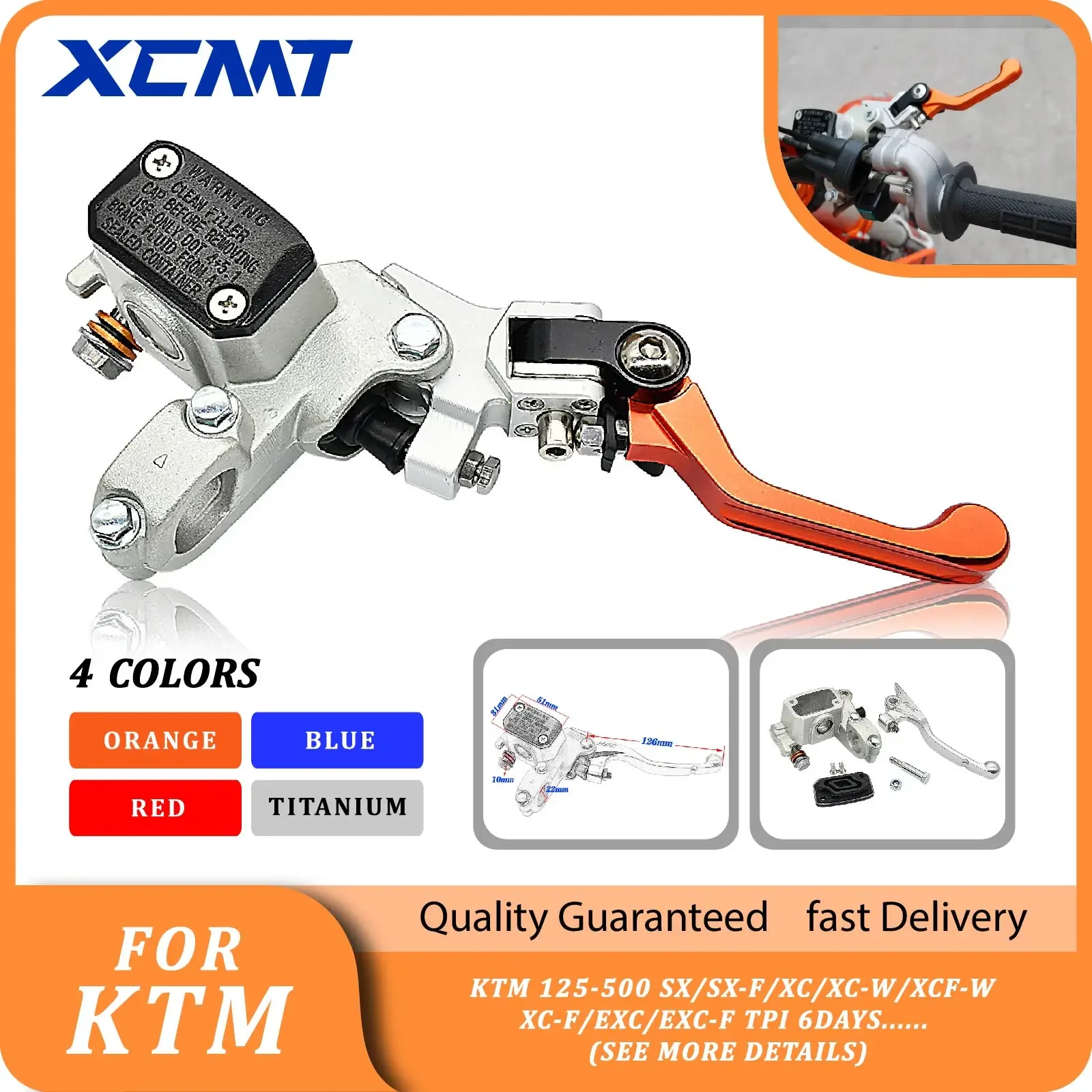 

Motocross Right Brake Master Cylinder Clutch Pump Brake Lever For KTM SX SX-F EXC EXC-F XC XC-W XC-F TPI 6Days 125-530 2008-2023