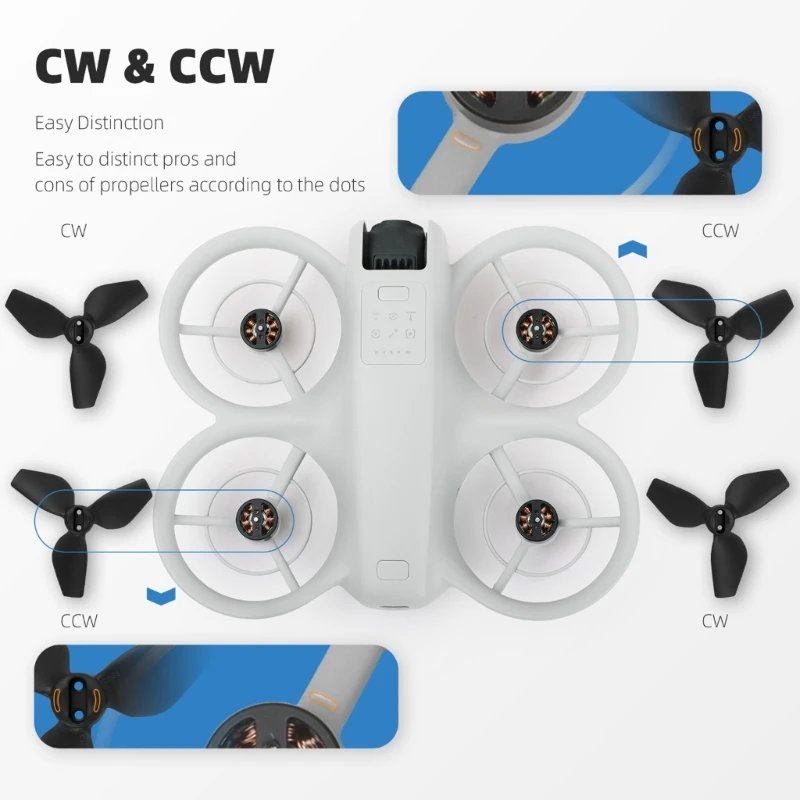 Quick Release Quadcopter Propellers for UAV Enhances Flight Stability Pairs Dropship