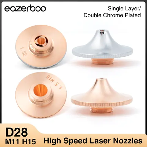 고속 HANS Raytools 레이저 노즐 D28 M11 H15 1.5 2.5 단일/이중 크롬 도금 파이버 절단기 부품 (Raytools 용)