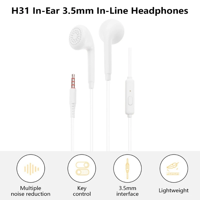 3.5mm Earphones with Control Noise Canceling In Ear Headphone for Enthusiasts Dropshipping