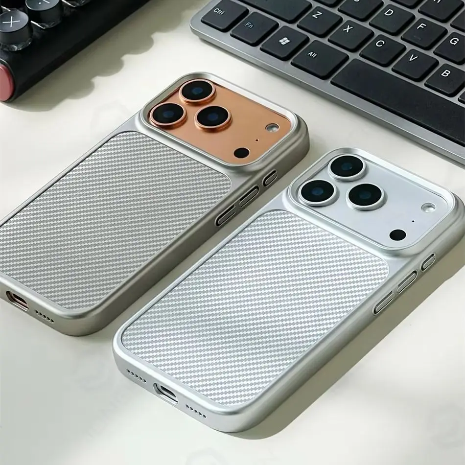 Business Magnetic Carbon Fiber Pattern Matte Armor Case for iPhone 17 16 15 Pro Max Shockproof Bumper Frosted Cover For Magsafe - view 4