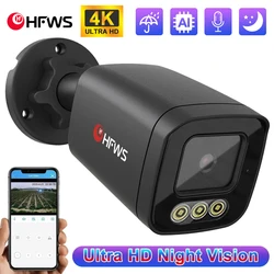 Caméras IP Poe ultra claires pour nouveau-nés, vision nocturne, caméra de surveillance vidéo, protection extérieure CCTV, document complet, 8MP, Wcig4 K