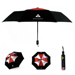 Portable Automatic Biohazard Resident Zombie Umbrella 3 Folding Vintage Classic Men Women Outdoor Windproof Parasol Sunscreen