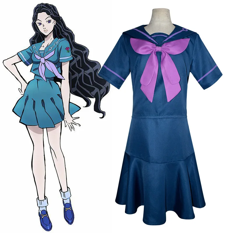 Anime Jojo no Kimyo na Boken Cosplay Yamagishi Yukako JK Uniform