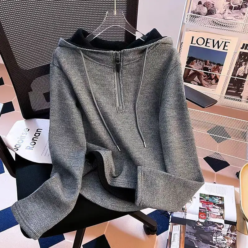 

Preppy Style Patchwork Fake Two-piece Tops Spring Autumn New Long Sleeve All-match Casual T Shirts Fashion Korean Women Clothing