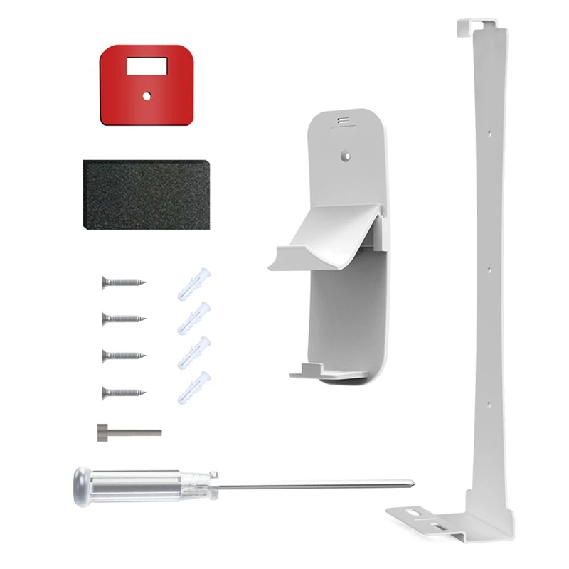 

For PS5 Slim Console Wall Bracket Hanging Storage Bracket With Headphone Handle Storage Rack Storage Replacement Parts White