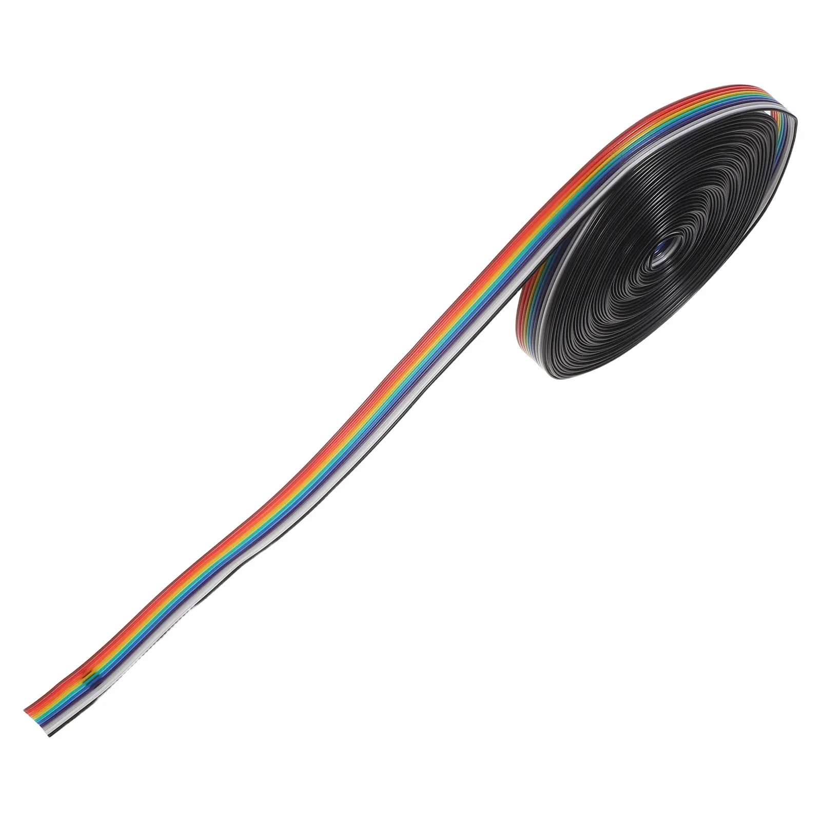 1 Roll Flat Ribbon Cable Idc 10P 28Awg 2.54mm Pitch Copper Wire Bulk for Industrial Control Signal Electronic Automation Ribbon
