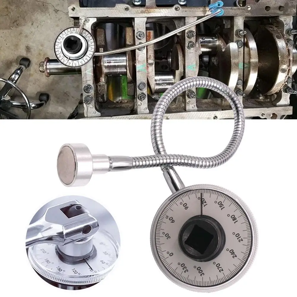 

1/2 Inch Drive Torque Angle Gauge Wrench 360 Degree Rotation Torsion Measurer Hand Tool Stainless Steel Automotive Meter Tools