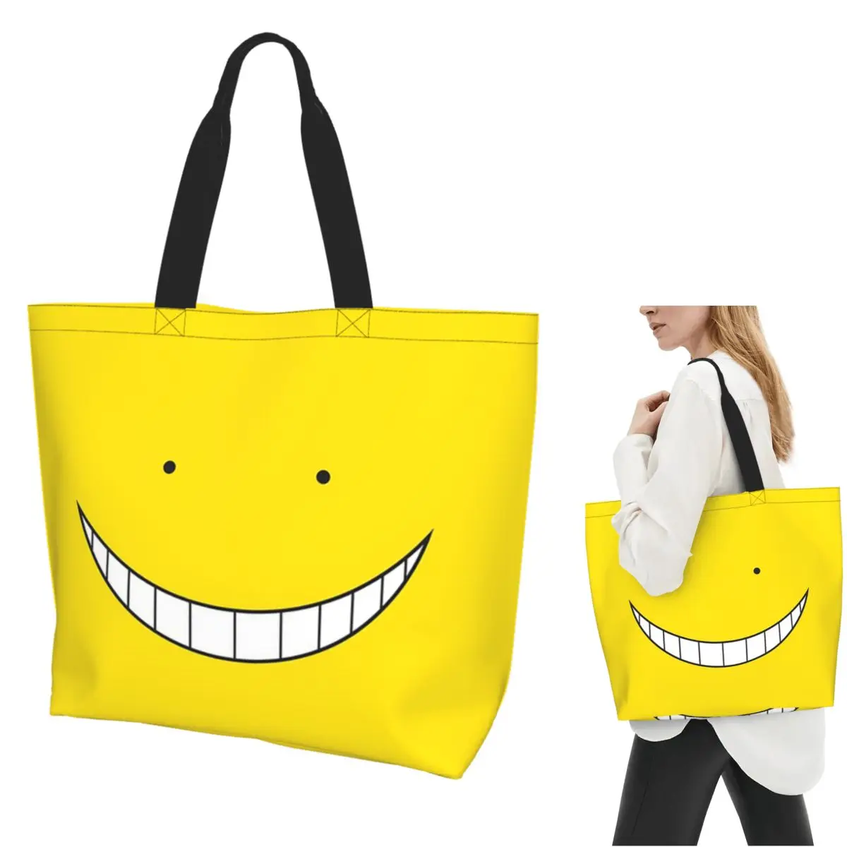 

Assassination Classroom Octopus Koro Sensei Shopping Tote Bag Canvas Large Capacity Shoulder Bags Shopper Grocery Handbag Women