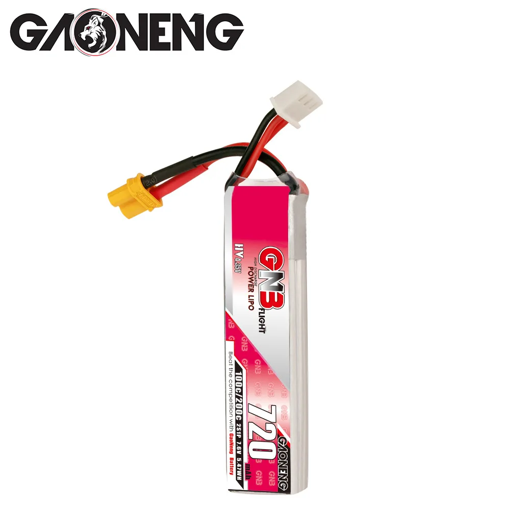 1-10 stks/set GAONENG GNB 2S HV Lipo Batterij 720mAh 7.6V 100C/200C XT30U-F Plug voor RC FPV Whoop Frame Kit Tinywhoop Racing Drone