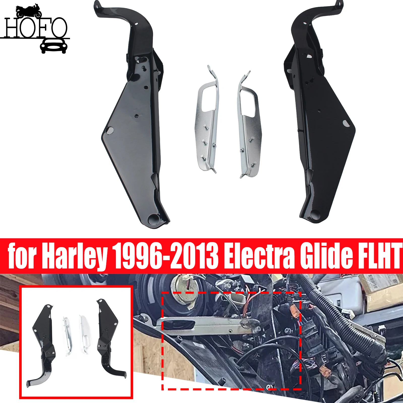 

for Harley 1996-2013 Electra Glide FLHT Street Glide Model Motorcycle Outer Head Batwing Fairing Support Bracket Replace Upgrad