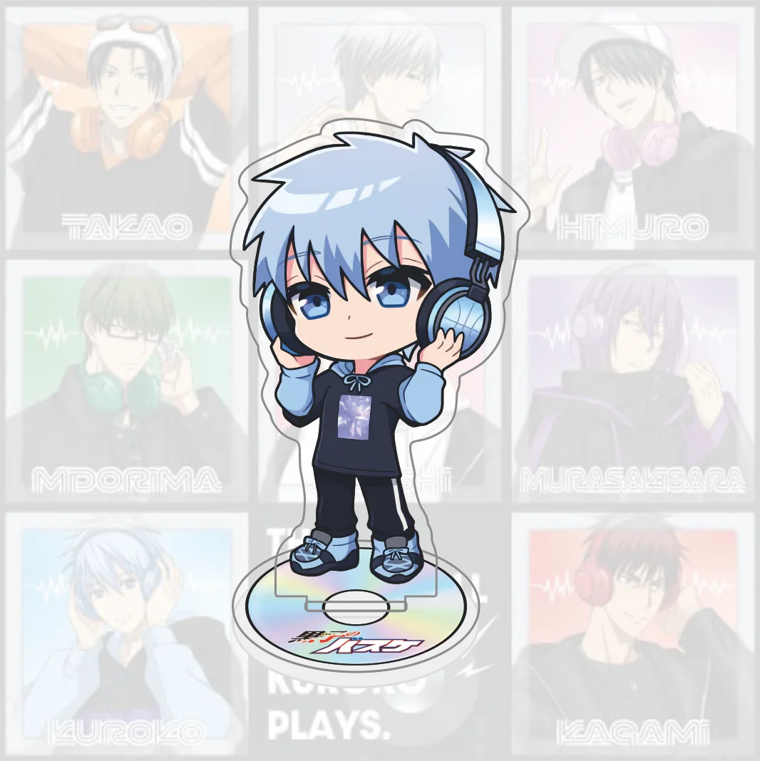 Kuroko Kagami Kise Aomine Kuroko Basketball Acrylic Stand, Trendy Headphones Chibi Figure Standee,  Anime Desk Decor Keychain