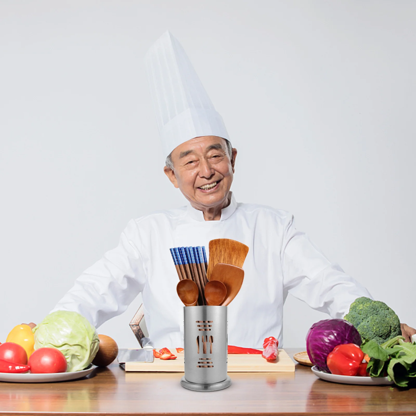 

Cutlery Draining Basket Stainless Steel Kitchen Utensil Holder Flatware Organizer Desktop Spoon Chopstick Container Kitchen