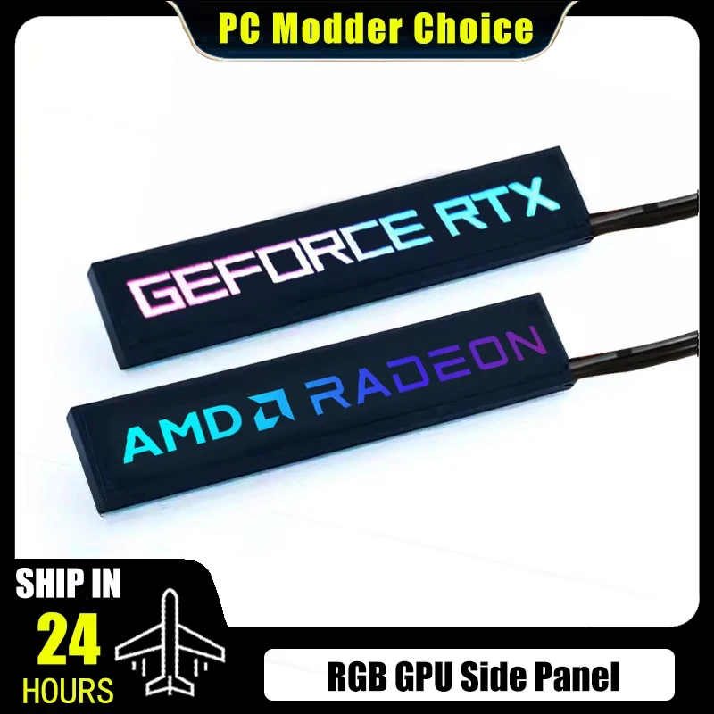 Boîtier d'ordinateur GPU panneau latéral RGB RTX AMD carte graphique VGA Lightboard plaque arrière 5V 3Pin ARGB M/B AURA SYNC
