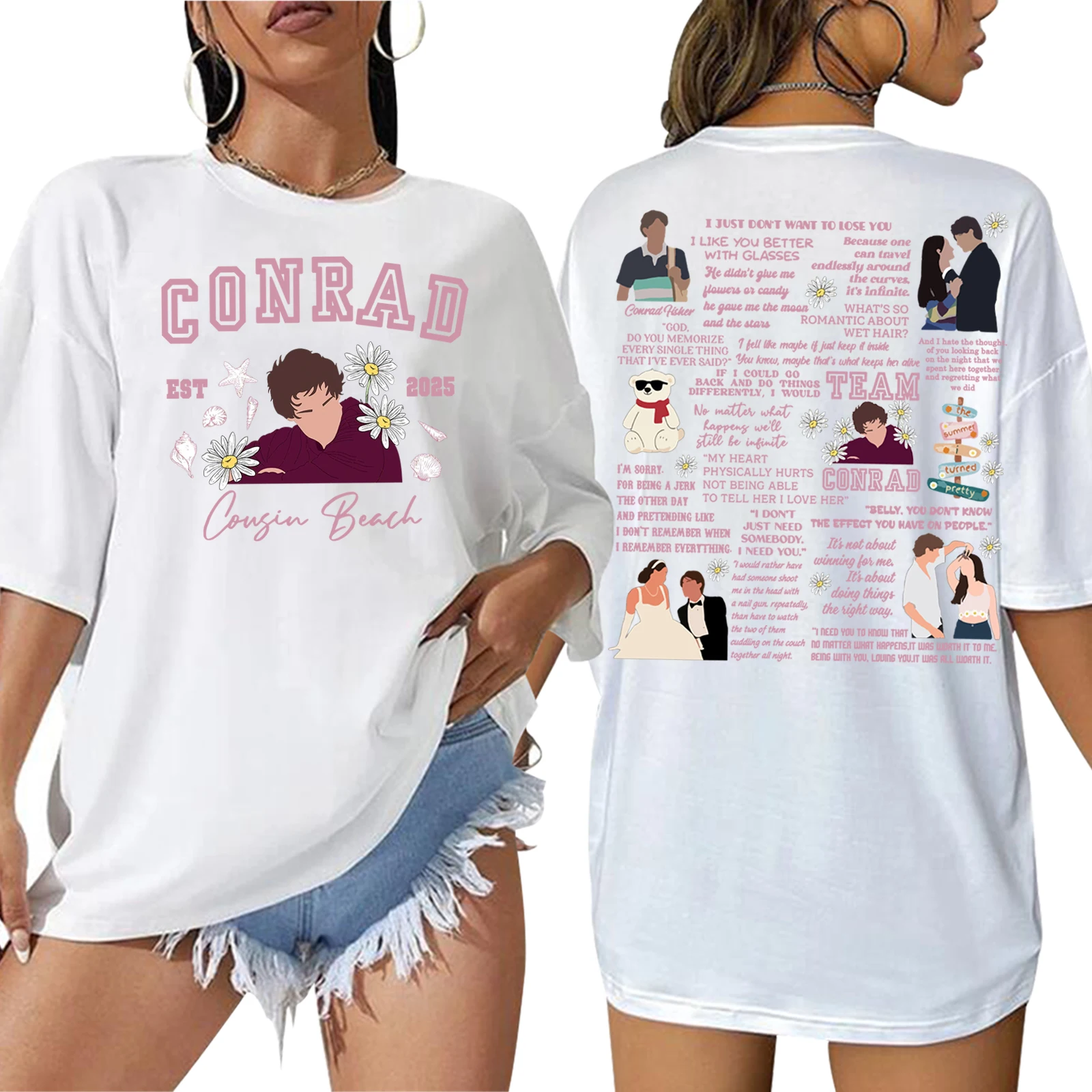 Camiseta del equipo Conrad Belly Jeremiah 2025 para regalo de seguidor, Top de manga corta con estampado gráfico de gran tamaño para hombres y mujeres