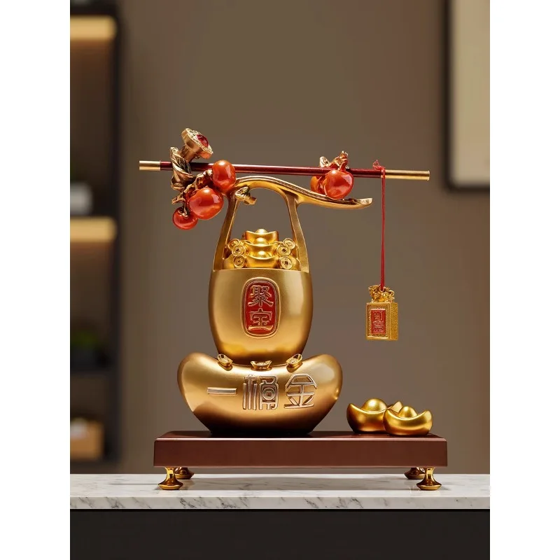 

Gold Ingot Satisfactory Ornaments Attract Wealth and Gather Wealth Living Room TV Cabinet Decoration Moving House Gift
