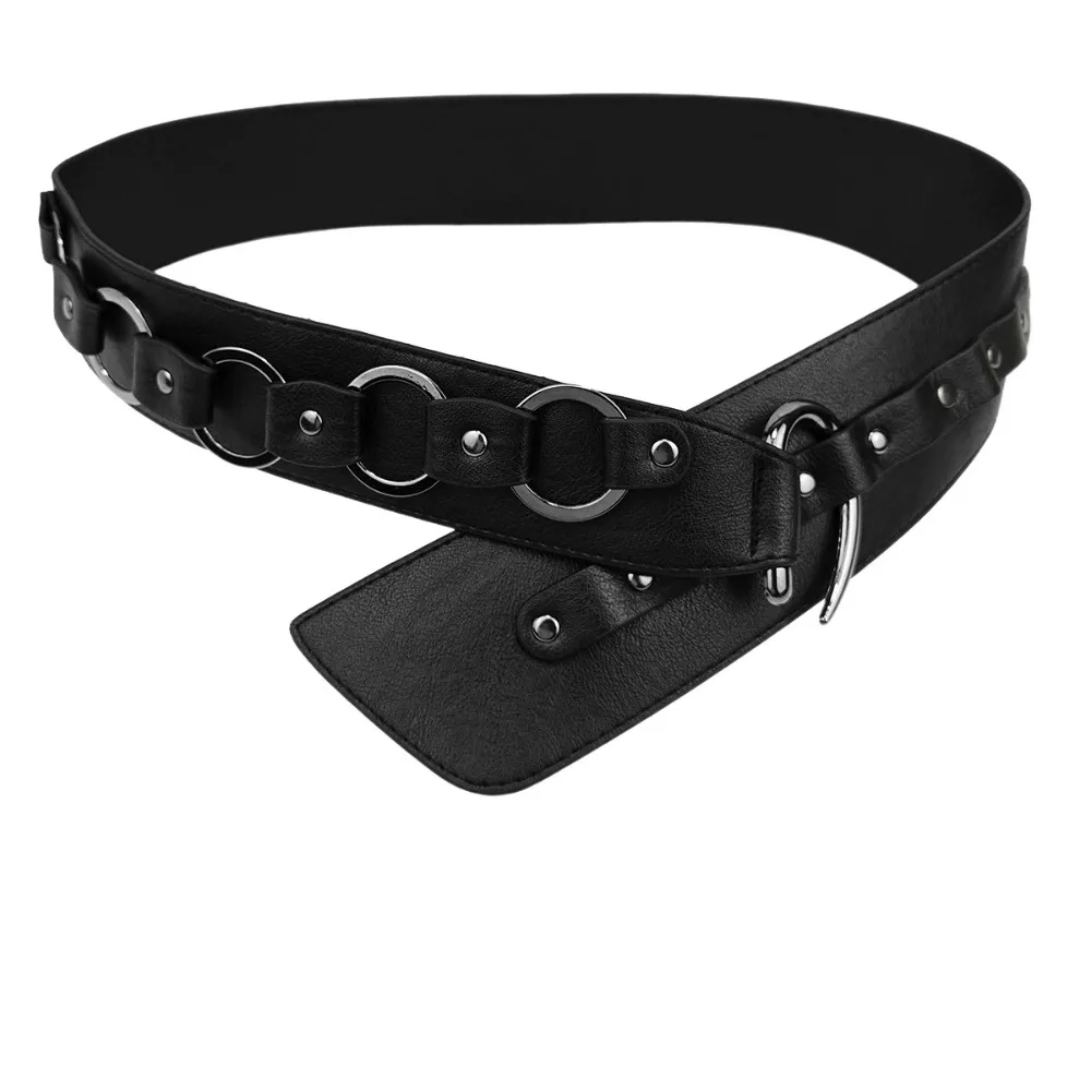 새로운 빈티지 펑크 벨트 인조 가죽 다용도 패션 벨트 합금 체인 벨트 축제