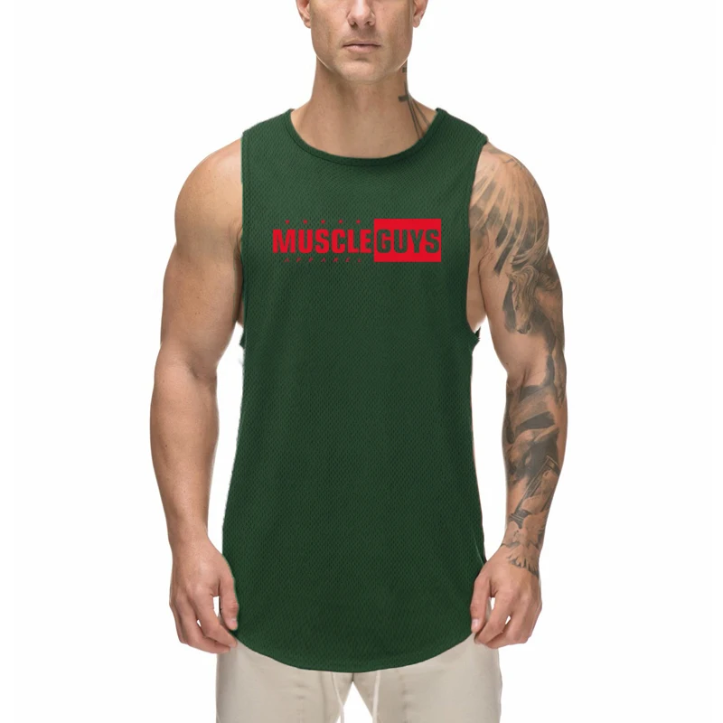 Mens Running Workout Mesh Casual Tank Top Fitness Singlets Fashion Sporting Quick Dry Training  Sleeveless 