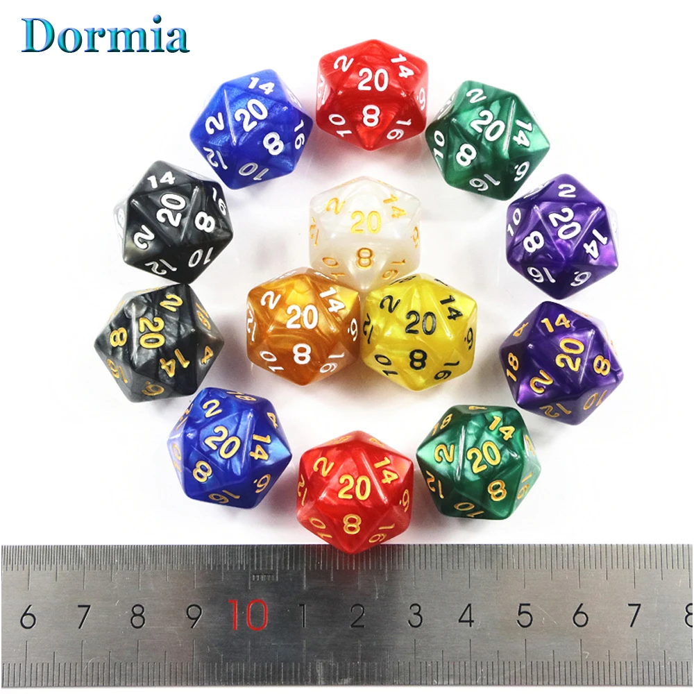 10 Pcs/set Polyhedral Marble Effect 20 Sided Game Dice, for DNDGame Rpg and Other Board Games