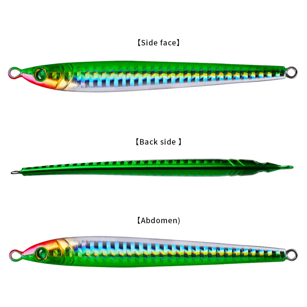 1Pieces Slow Long Metal Jig Fishing Lure 14g-17g-21g-28g-40g-60g Cast Jigging Spoon Artificial Shore Fish Bait Sea Bass Fishing view 3