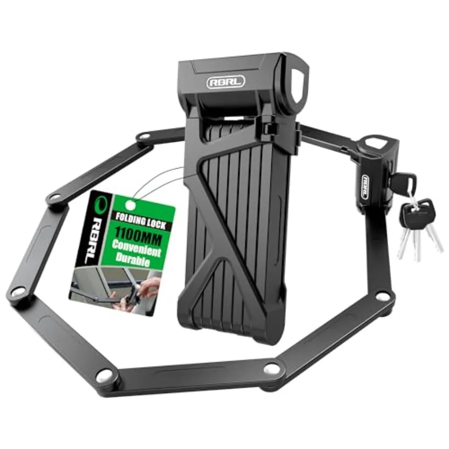 

Folding Bike Lock 3.6ft Heavy Duty Anti Theft Hardened Steel 8mm Chain Lock with 4 Keys for Ebikes Scooters Motorcycles and MTB