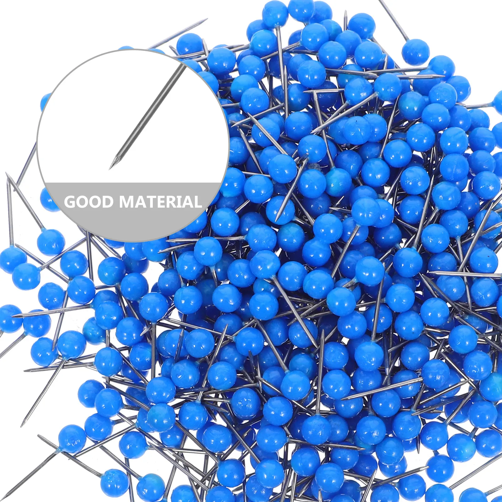 500Pcs Smooth Finish Ball Head Push Pins 4Mm Round Metal Thumb Tacks for Flag Map Pin Board Document Organization Craft Projects
