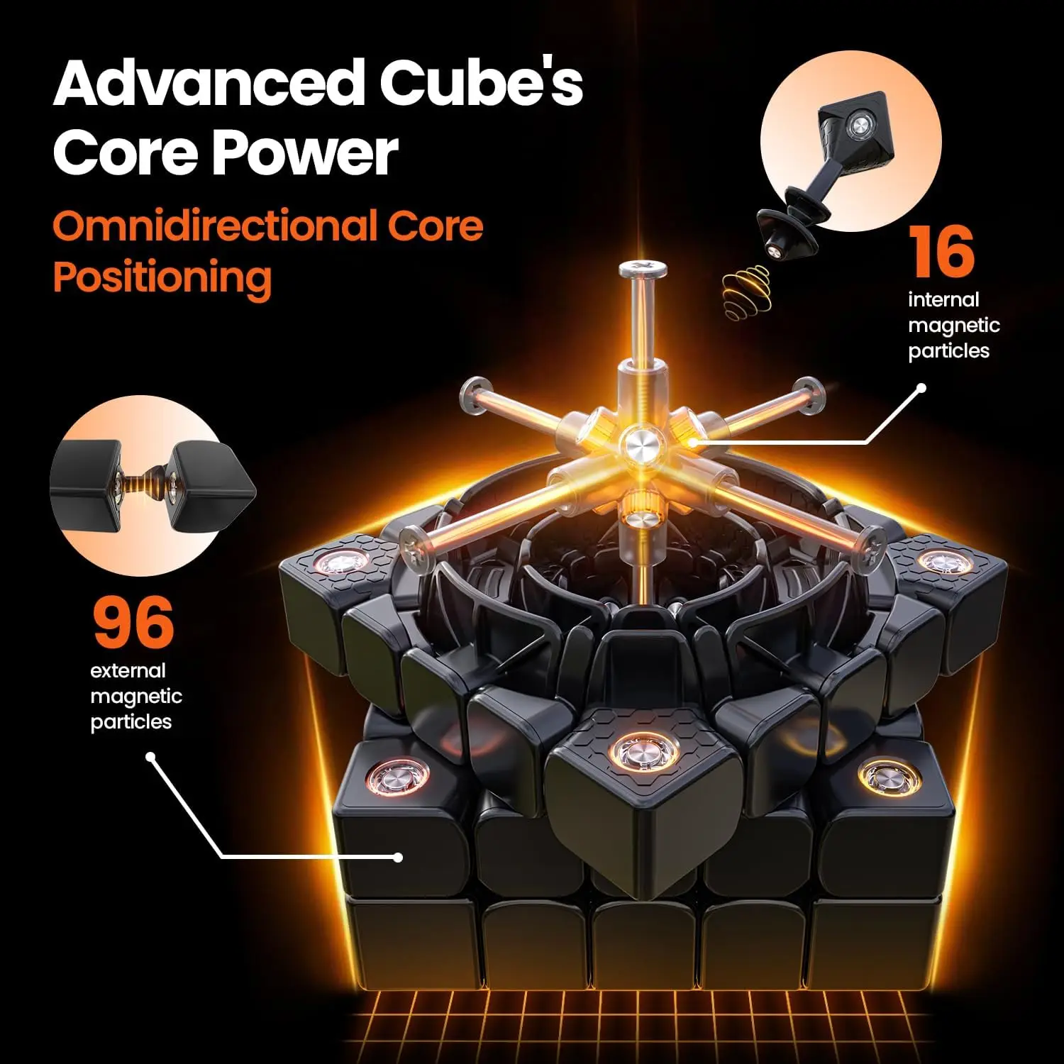 562 M 5x5 Magnetic Speed Cube for Kids & Teens, Frosted Version
