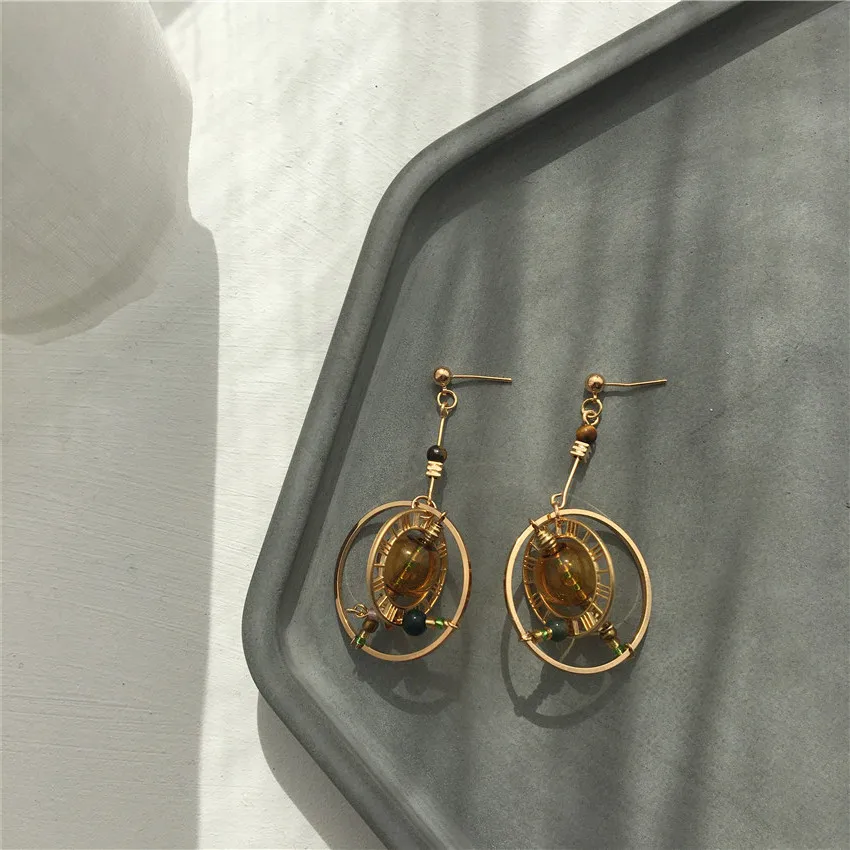 Creative Industrial Abstract Geometric Earrings Handmade Vintage Glass Bubble Modelling Pendant Earring Jewelry Gift For Friends