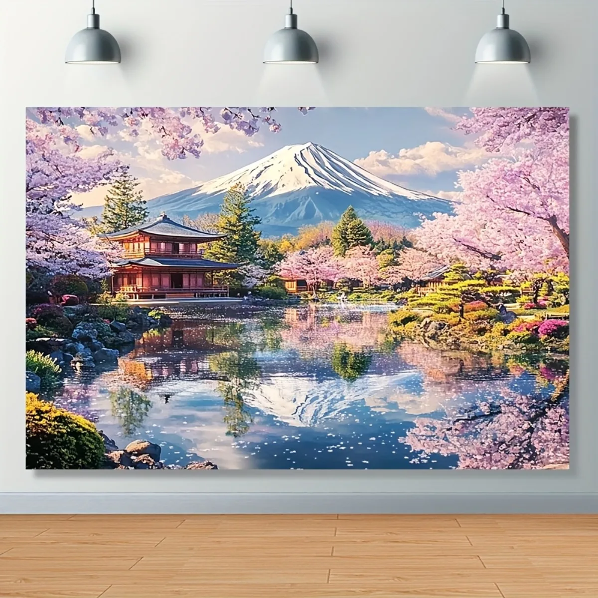 Mount Fuji Cherry Blossom Wall Tapestry Japanese Garden Art Decor Home Hanging
