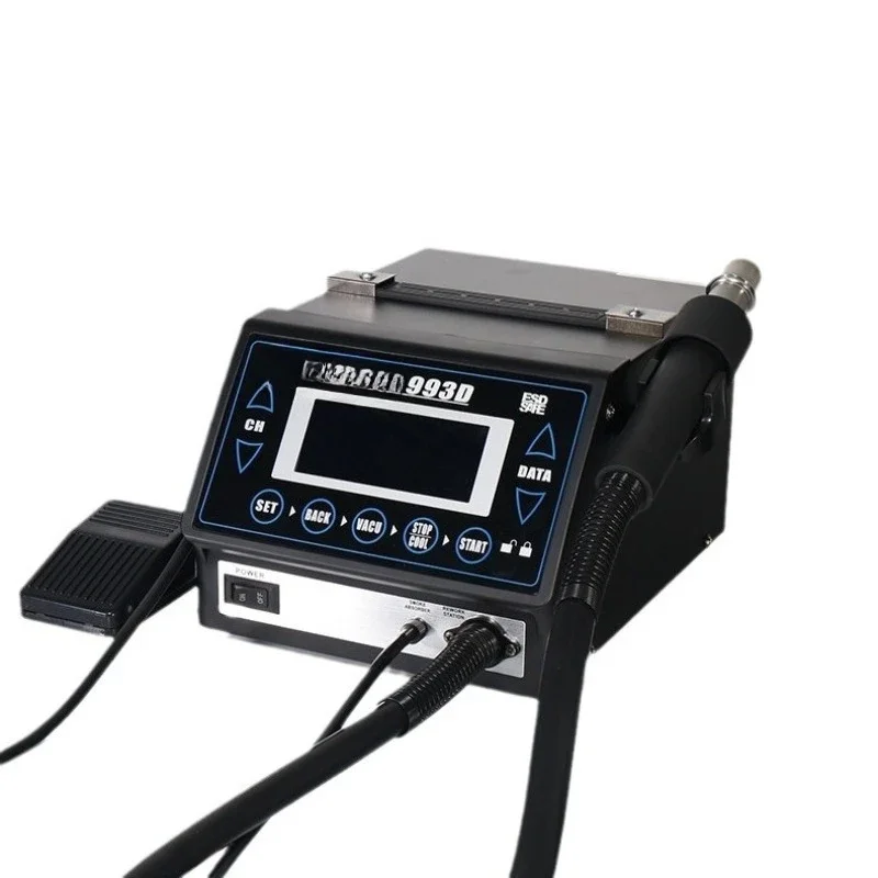 Digital foot pedal hot air welding table, programmable touch screen dismantling welding table