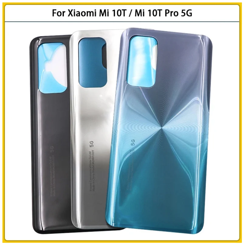 New For Xiaomi Mi 10T Pro 5G Battery Back Cover 3D Glass Panel Rear Door Mi10T Housing Case Glass With Adhesive Replace