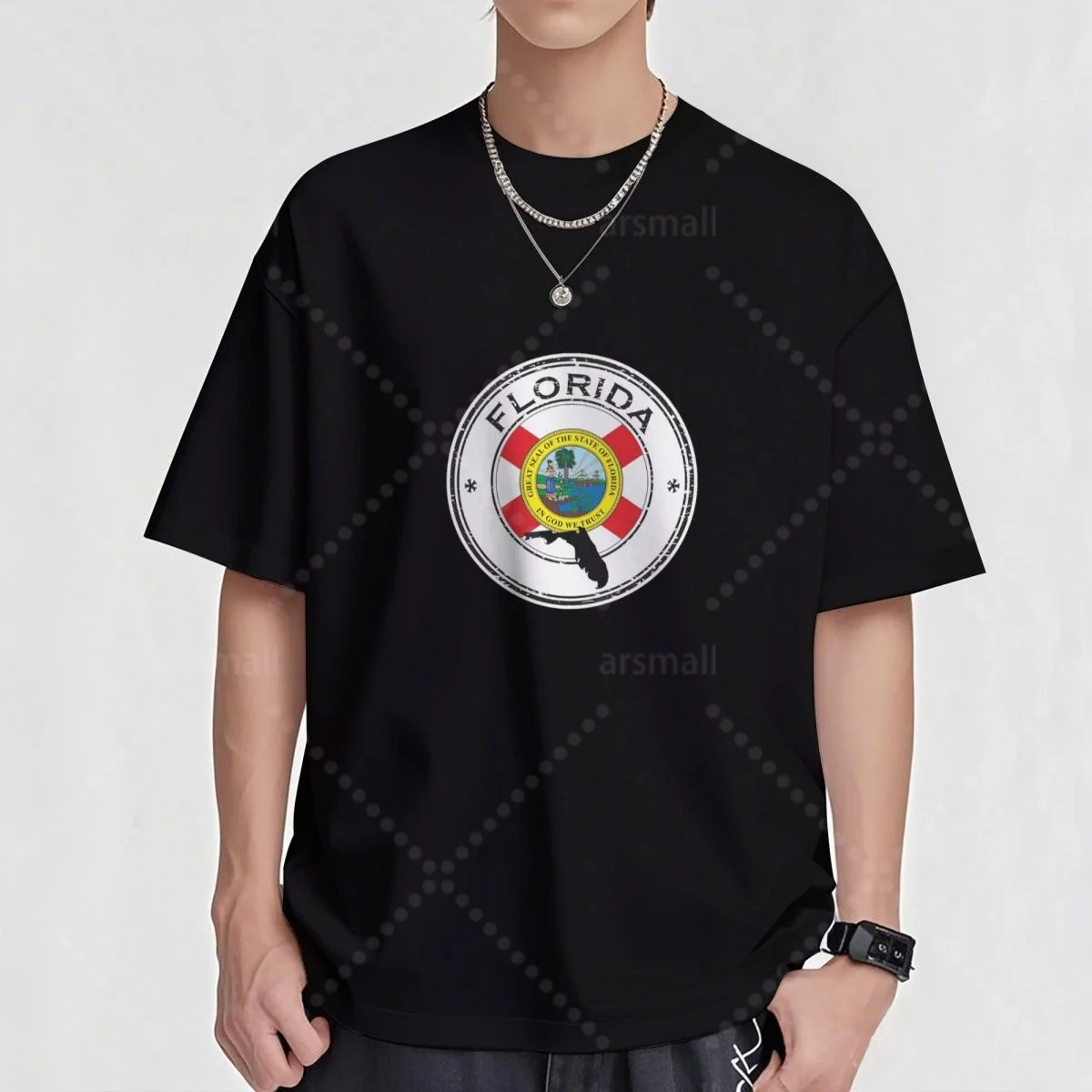 

Florida Men's short-sleeved cotton T-shirt Direct injection print stylish comfortable daily wear