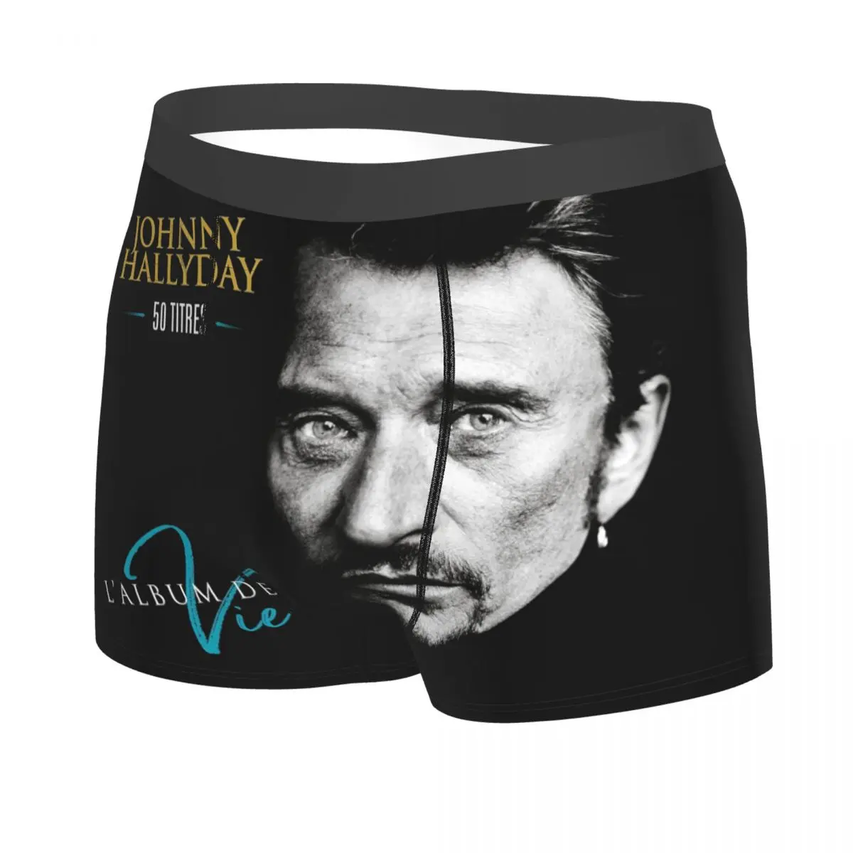 Male Sexy Johnny Hallyday French Rock Singer Underwear Boxer Briefs Men Stretch Shorts Underpants