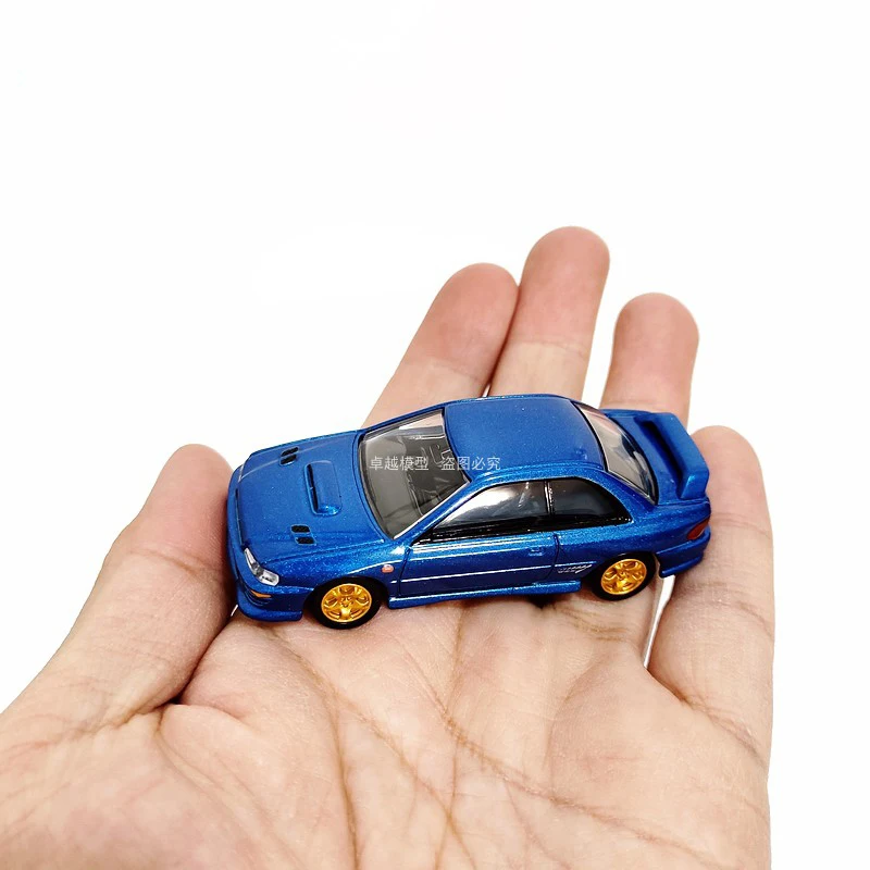 Diecast Original 7 CM Subaru Impreza Wrx Type R Sti Simulation Alloy Car Model Static Display Collectible Decoration Gift Toy