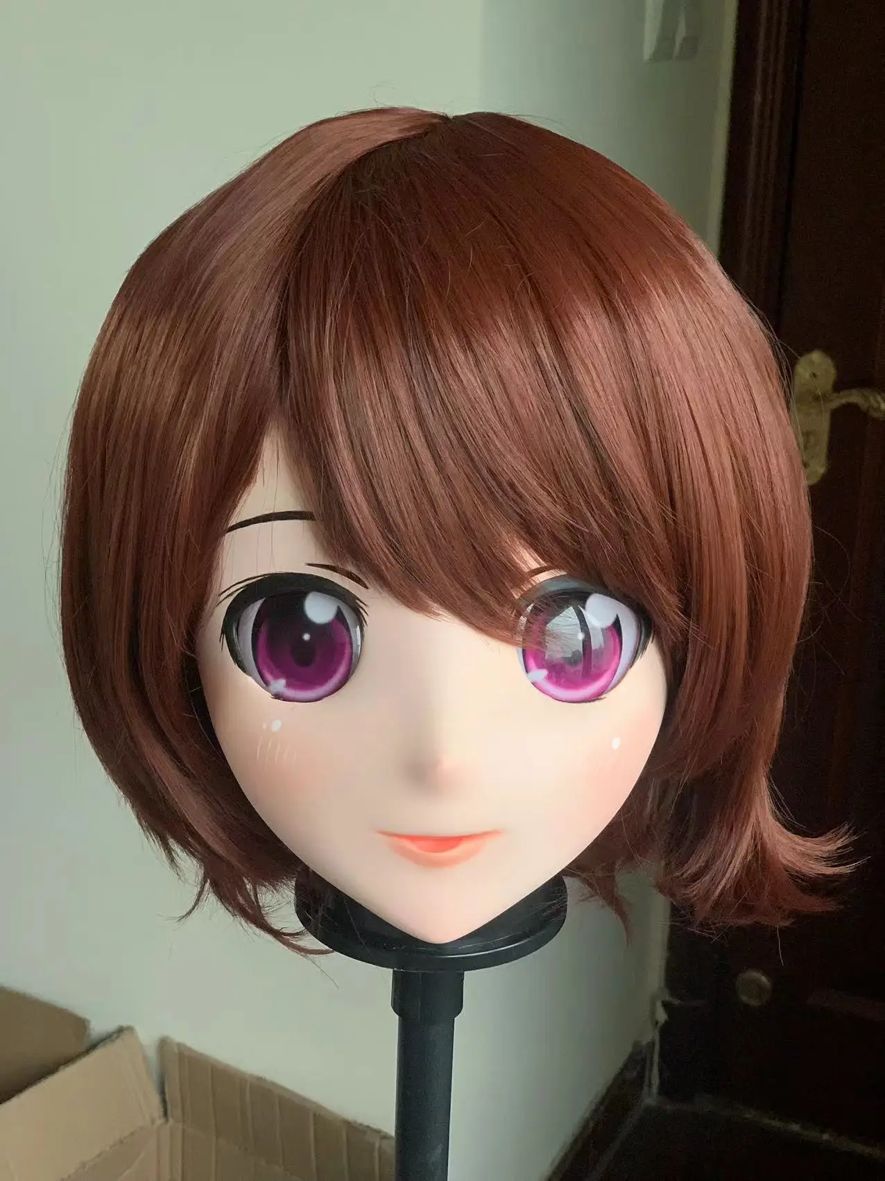 (anime001) Half head with lock super sweet female resin crossdressing BJD Doll kig cosplay kigurumi mask