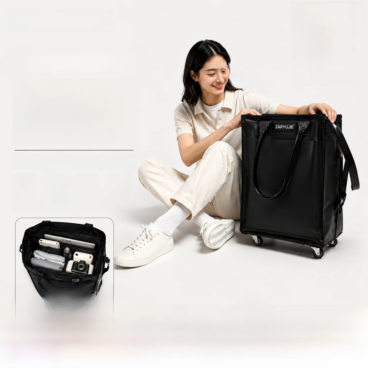 

Hulken Leather Portable Travel Bag Large Capacity Waterproof Foldable Handbag for Camping Grocery Shopping And Supermarket Trips