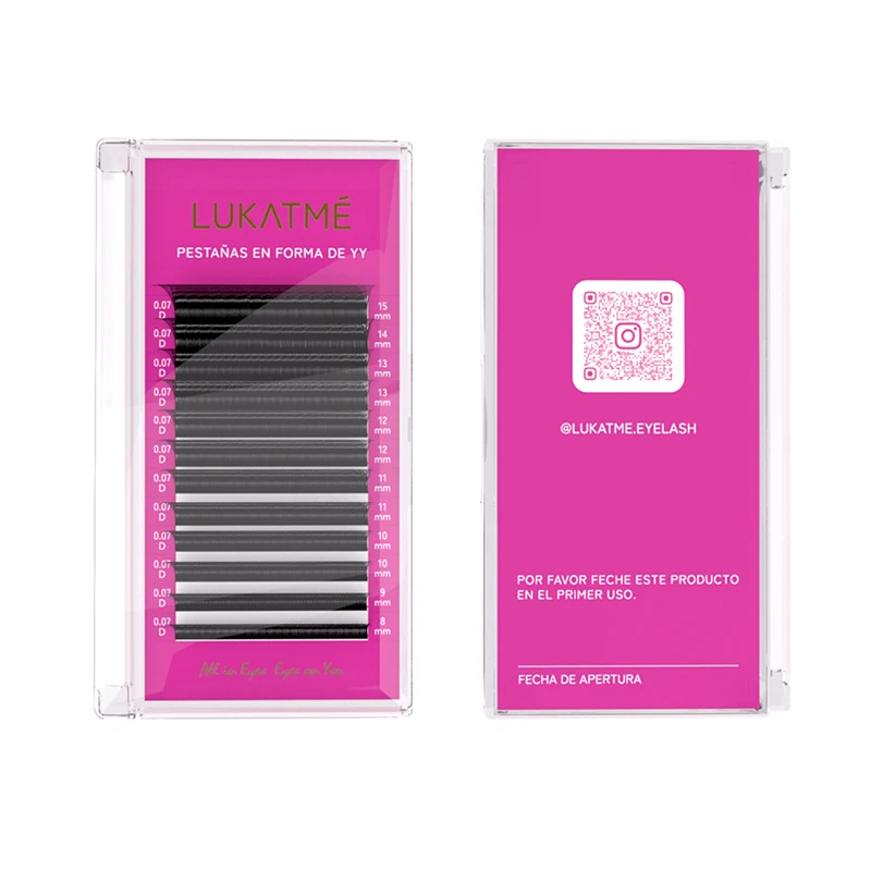 ขนตาปลอม LUKATME YY ขนาด 0.07 มม. 8-15 มม. สำหรับฝึกหัด ขนตา YY สำหรับผู้เริ่มต้น ปลายสองด้าน รูปตัว Y