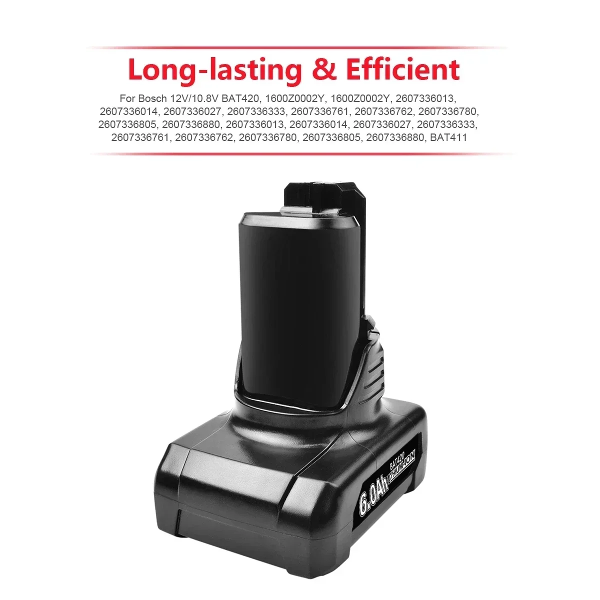 Náhradní baterie Bosch 12V 6Ah Li-ion BAT420 BAT411 pro Bosch BAT411 BAT412 BAT413 BAT414 10,8V baterie pro akumulátorové elektrické nářadí - náhled 4