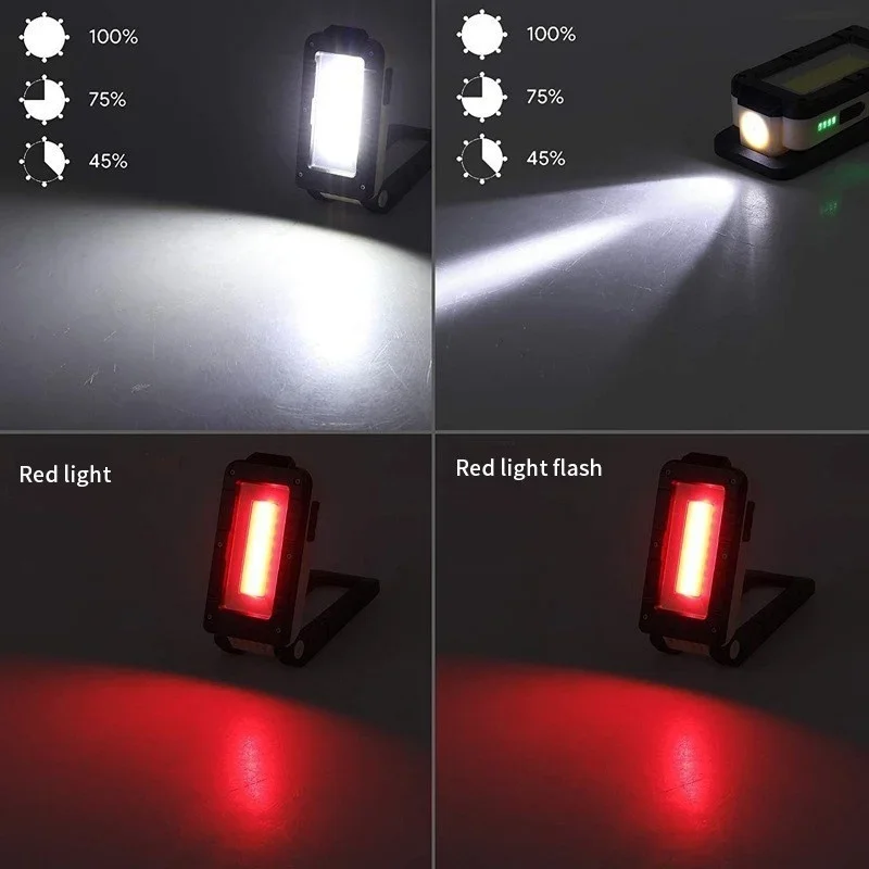 Portable Rechargeable Magnetic COB LED Work Light Folding Inspection Lamp Outdoor Solar Light
