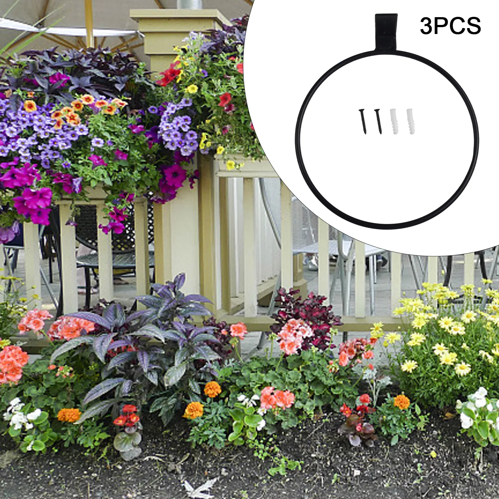 

Настенный держатель для цветочных горшков, 3 упаковки металлических кронштейнов для подвешивания растений, подходит для садовых корзин и комнатных горшков