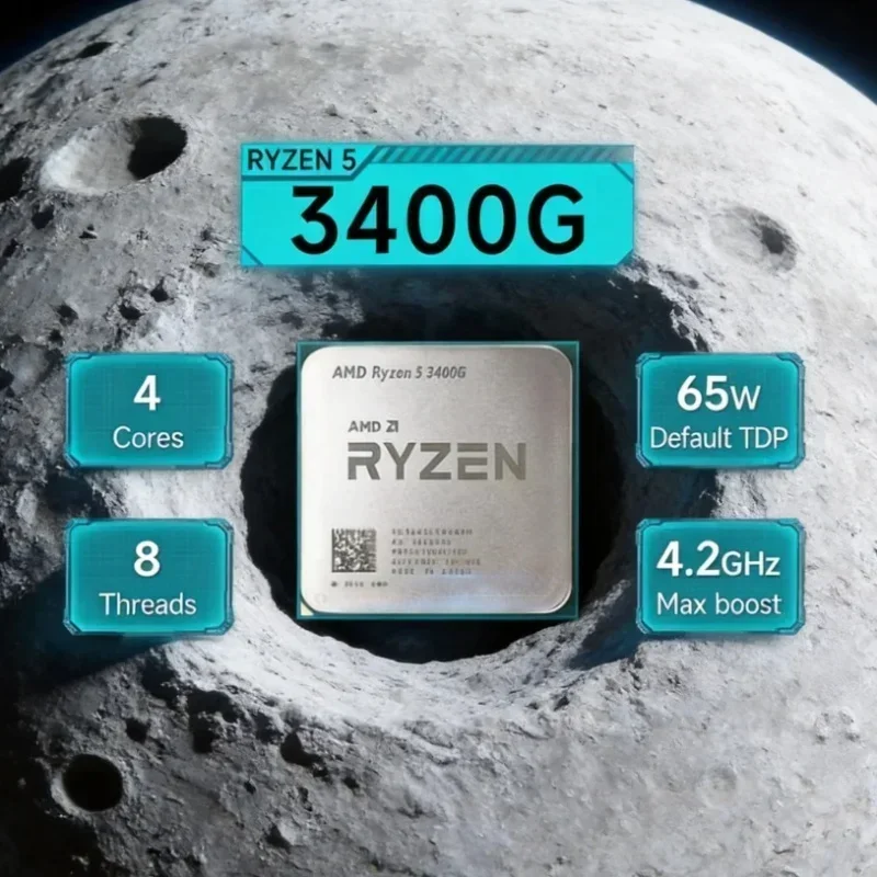 AMD Ryzen 5 3400G Low Power Energy Saving CPU 4 Core 8 Thread 3.7GHz Max 4.2GHz Vega 11 Suitable Mini ITX Build