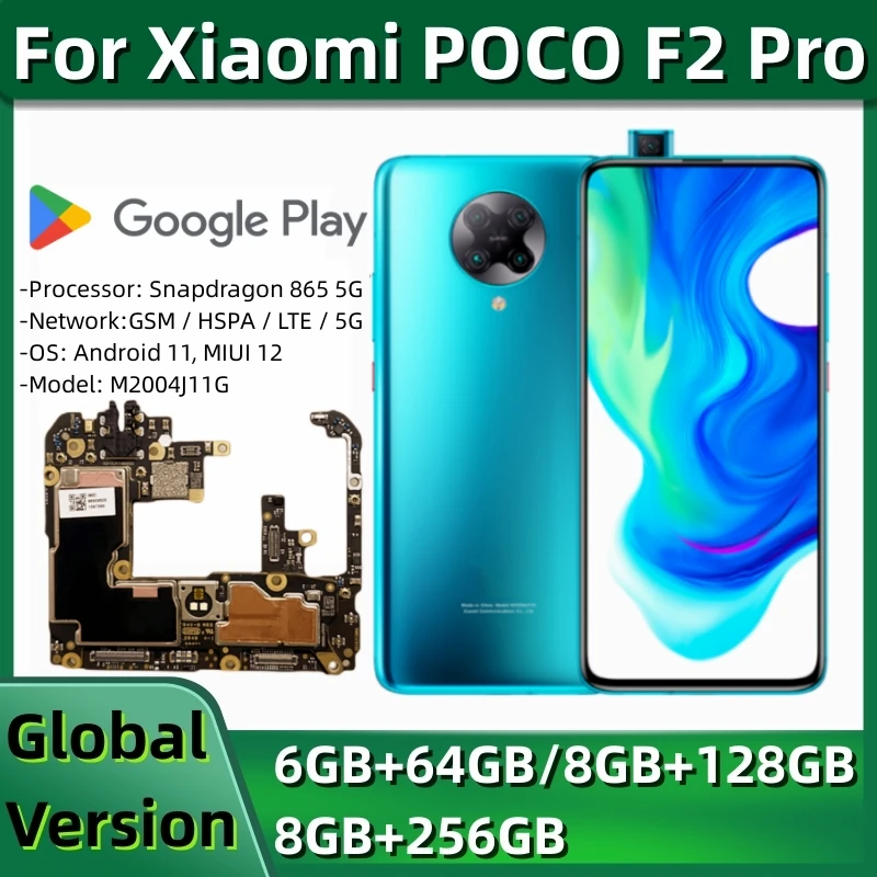 5G Motherboard MB for Xiaomi POCO F2 Pro, Original Unlocked, 128GB, 256GB, Mainboard Board for Redmi K30 Pro, Global Firmware