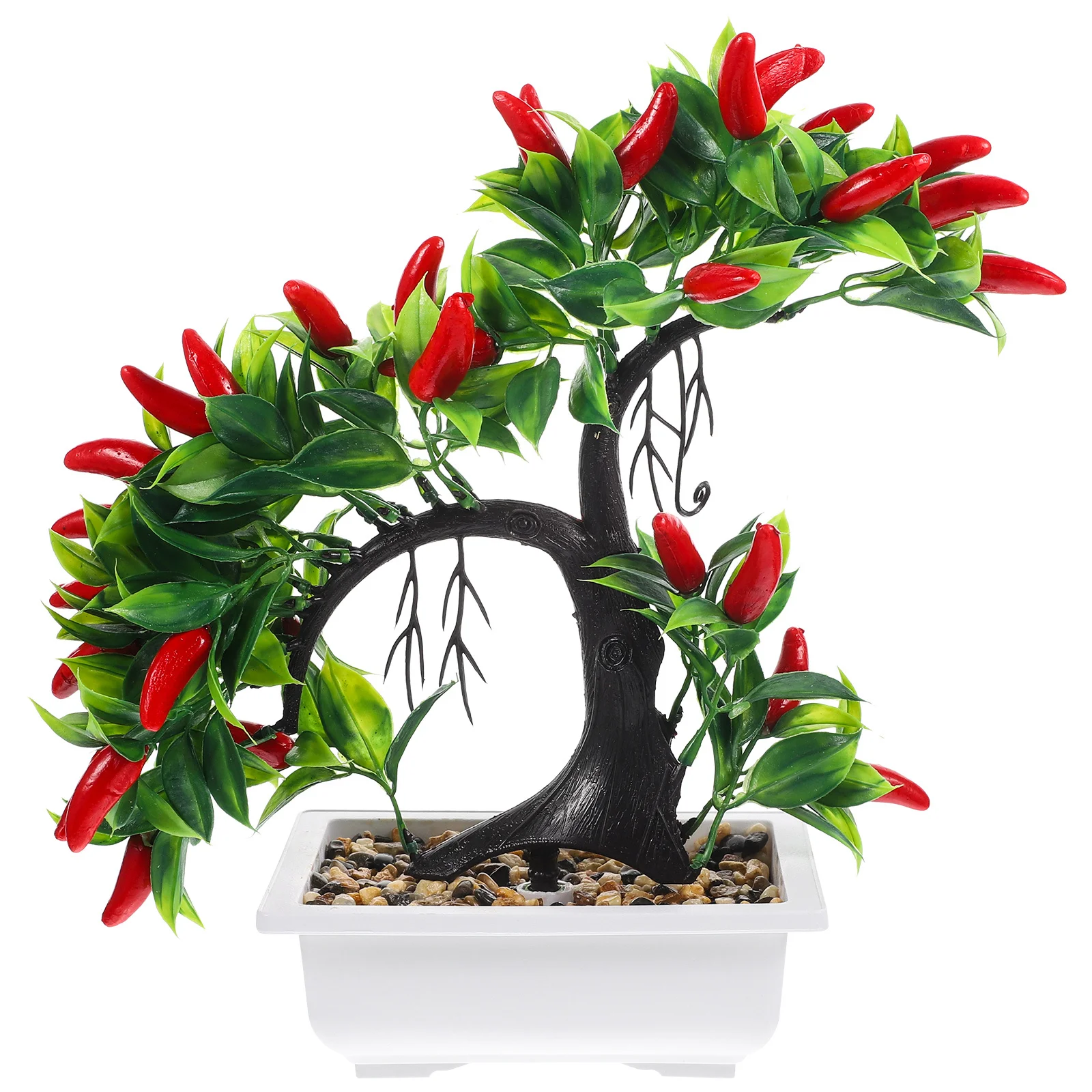 

Fake Plants Chili Artificial Plastic Faux Decor Lifelike Vivid Simulation for Living Room Table Top Bookshelf Decoration