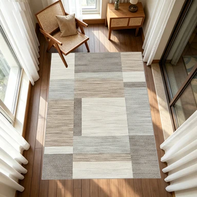 Patchwork Wood Grain Carpet Flooring Neutral Multi‑Tone Modern Home Living Room Indoor Large Area Rug