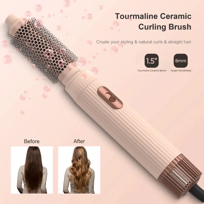 New Arrival One-Step Electric Hair Dryer 5 in 1 hair rotating curling iron wand portable hot comb travel Curler styling tools