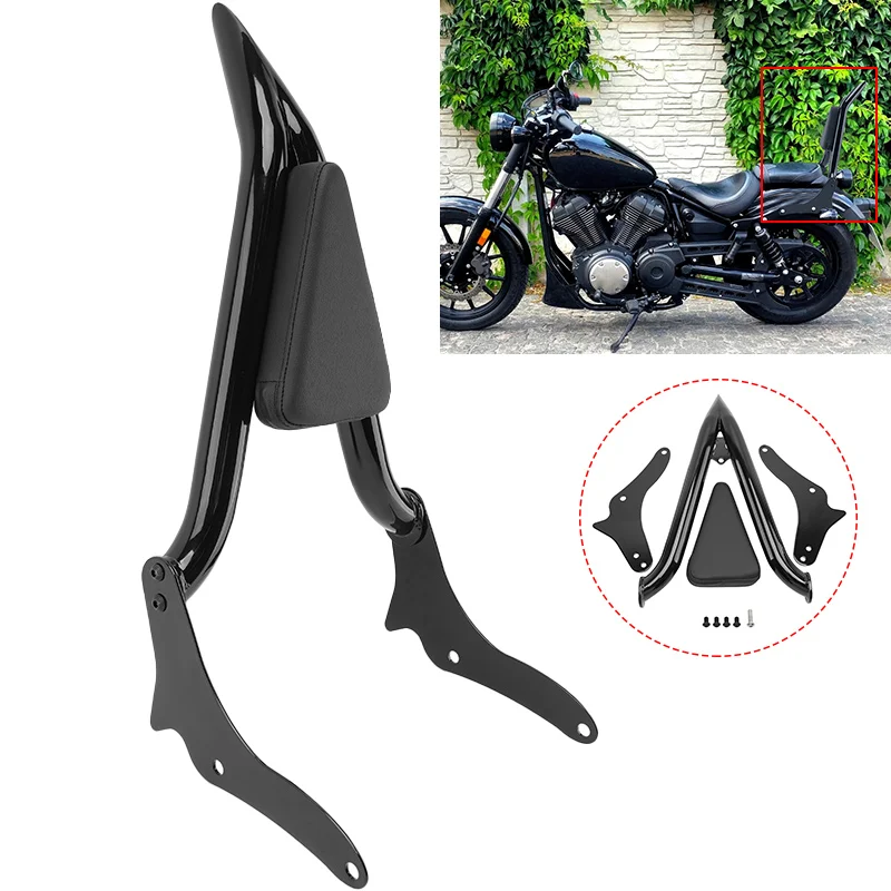 Respaldo de pasajero desmontable negro de cuero PU para motocicleta, barra Sissy trasera para Yamaha Bolt 950 XV950 XVS 950 2013 2014 2015-2025
