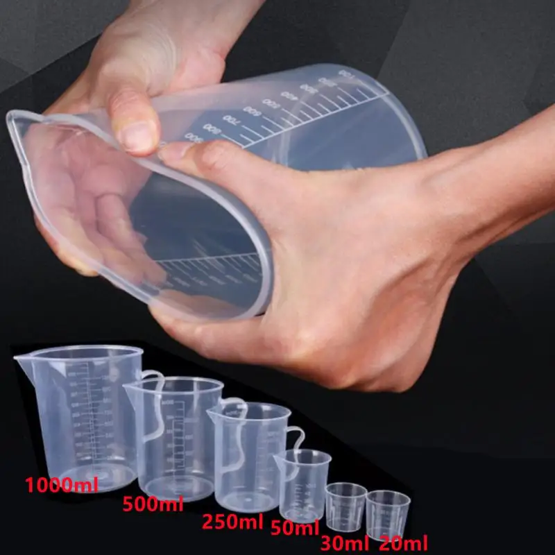 Plastic Measuring Cup 20/30/50/250/500/1000ml Transparent Liquid Measuring Cups Multiple Measurement Scales For Kitchen Tools