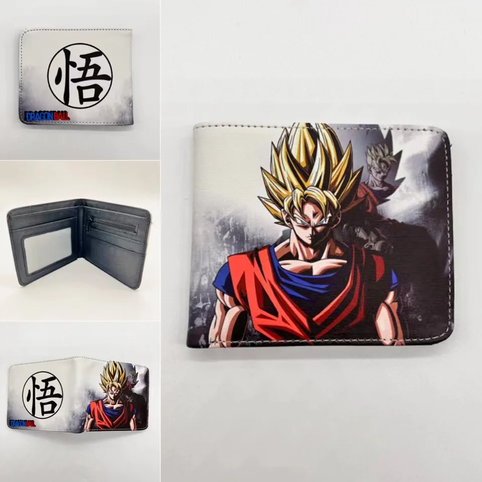 Short Wallet For G-Gokus Cartoon Pattern Children Teenagers Boys Girls Students Folding Coin Purse Birthday Gift Card Bag