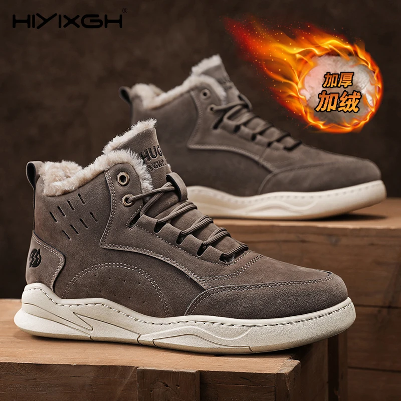 

Winter Mens Shoes Fur Warm Sneakers Casual Platform Leather Sport Hiking Designer Luxury Tennis Loafers Skateboard Outdoor